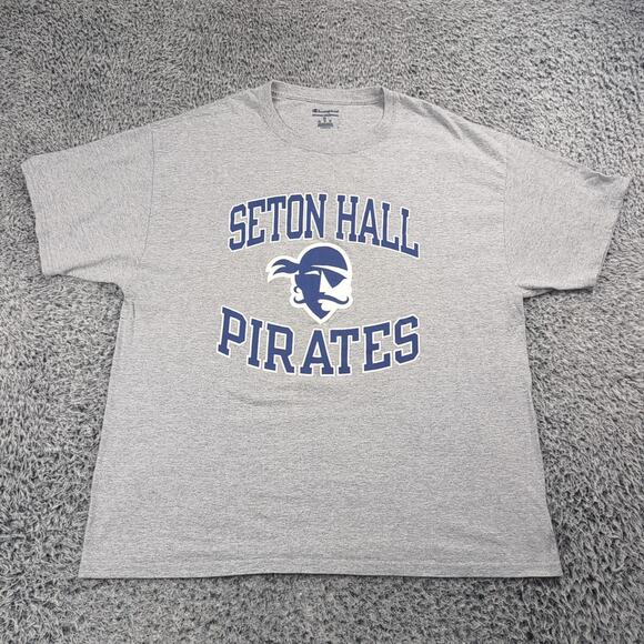Seton Hall Pirates Shirt Adult Extra Large Gray NCAA Champion Graphic Logo Tee - Picture 1 of 6